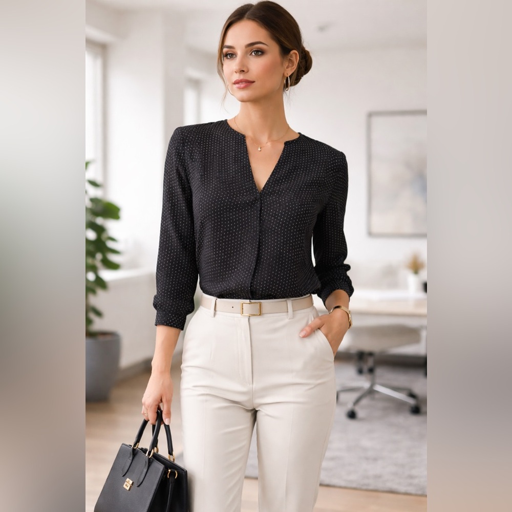 Banana Republic Polka Dot Blouse – Petite XXS